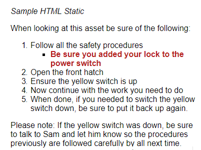 Sample HTML Static
